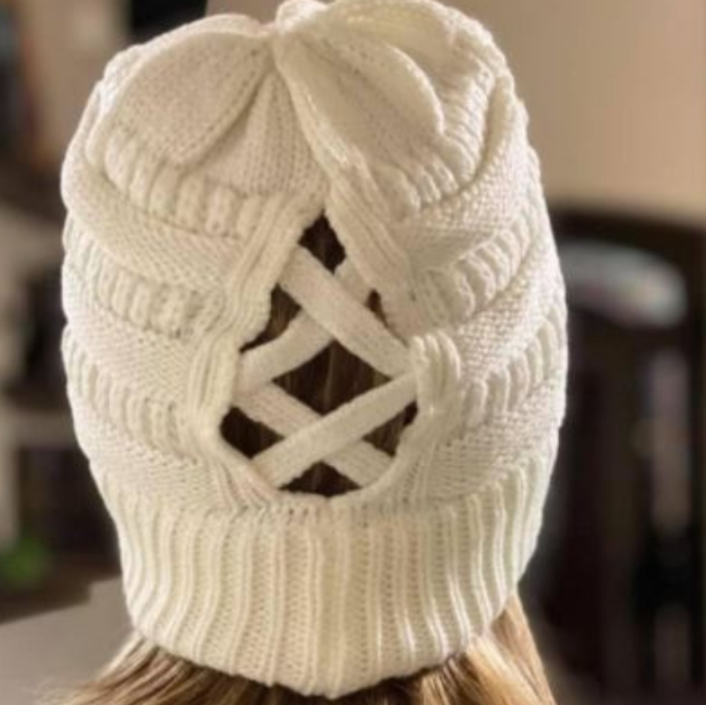 Womens Criss Cross Beanies